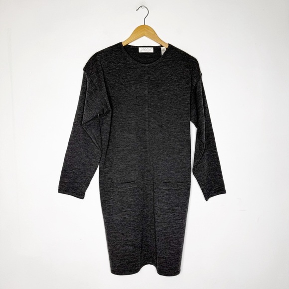 Lord & Taylor Merino Wool Vintage Long Sleeve Sweater Gray Dress Size Medium - Picture 4 of 6